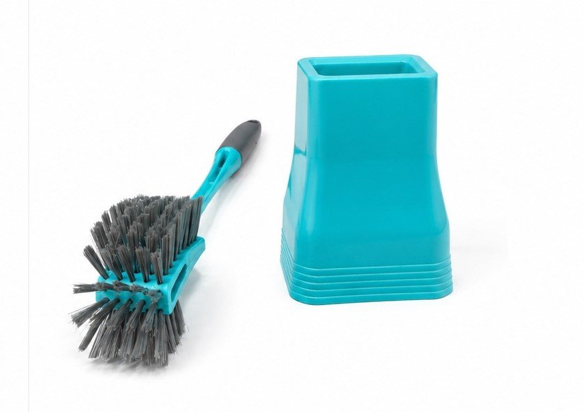 Toilet Brush 2in1 Double Hockey With Stand(KT-235) - Image 2